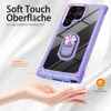 A hand holding a purple phone case with a ring holder. Produktbild-Vorschau
