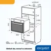 Diagram showing the dimensions for built-in oven installation. Produktbild-Vorschau
