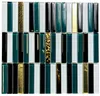 Piastrelle di mosaico in vetro verde e oro, rivestimento in Anteprima dell’immagine prodotto 1