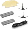 Various spare parts for a robot vacuum cleaner are laid out on a white background. Voir les images du produit