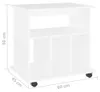 vidaXL Mobilná skrinka biela 60x45x60 cm Drevo Materiál Náhľad obrázku produktu 7