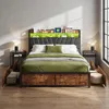 INONEFT Polsterbett 180x200cm mit USB und Steckdosen, 4 Produktbild-Vorschau 1