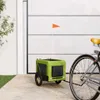 vidaXL Přívěs na jízdní kolo Dogs Green and Black Oxford Náhled obrázku produktu 2