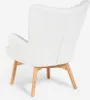 Poltrona moderne de style bergère en tissu bouclé blanc Voir les images du produit 3