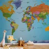 Samolepicí fólie na zeď - Mapa světa: Barevný zeměpis Náhled obrázku produktu 1