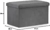 VBChome Sitzpouf 60 x 38 x 38 cm Grau Sitzhocker mit Produktbild-Vorschau 3