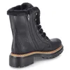 A black leather boot with fur lining is shown from the side against a white background. Voir les images du produit