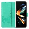 Galaxy Z Fold4 Hülle, Schmetterling Prägung Flip Leder Produktbild-Vorschau 4