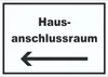 Hausanschlussraum Schild mit Text und Richtungspfeil links Produktbild-Vorschau 1