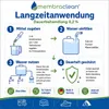 membraclean Anwendung in vier Schritten, Dosierung nur 2 ml pro Liter Trinkwasser Produktbild-Vorschau