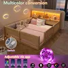 Flieks Kinderbett 140x200cm mit Led, Bodenbett Holzbett mit Produktbild-Vorschau 10