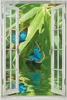 Wallario Wandbild mit Fenster-Illusion: Schmetterlinge in Produktbild-Vorschau 1