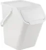 A white plastic bin with a lid and handle. Podgląd zdjęcia produktu