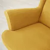 Stretch Wingback křeslo, 2dílné, jednobarevné, žluté, Náhled obrázku produktu 5