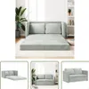 The Living Store Bodensofa mit Schlaffunktion Hellgrau Produktbild-Vorschau 1