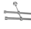 Gardinenstange mit Wandhalterung I Metall Edelstahl Look Ø Produktbild-Vorschau 1