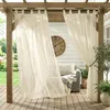2er Set Outdoor Vorhang Voile Beige Wasserabweisend Gardine Produktbild-Vorschau 1