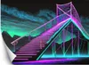 Vlies fototapete Neon-Treppe Futuristische Abstraktion Produktbild-Vorschau 1