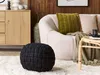 BELIANI Pouf Schwarz Samtstoff 45 x 35 cm Rund Wohnzimmer Produktbild-Vorschau 2