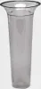 A clear, tall, transparent vase with a slightly flared rim, shown against a plain light gray background. Produktbild-Vorschau