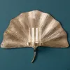 Dekorativer Kerzenhalter GINKGO 44cm silber handmade Metall Produktbild-Vorschau 1