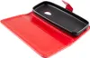A red and black flip-style phone case is shown against a white background. Náhled obrázku produktu