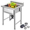 VEVOR Gastro drez Nerezový drez 60X60cm Umývadlová jednotka Náhľad obrázku produktu 1