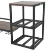 A close-up view of a wall-mounted wine rack with a wooden top and black metal frame. Produktbild-Vorschau