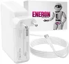 A white 140W USB-C power adapter and a white USB-C cable are displayed on a white background, with a box featuring the ENERON logo and a robot mascot in the background. Podgląd zdjęcia produktu
