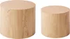 BELIANI Couchtisch 2er Set Hellbraun MDF Rund Japandi Stil Produktbild-Vorschau 1