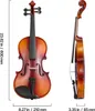 VEVOR violino 4/4, lunghezza braccio 584,2 mm, set di Anteprima dell’immagine prodotto 8