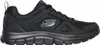 A side view of a black Skechers athletic shoe. Produktbild-Vorschau