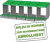 A product shot of a multi-compartment nesting box for chickens, with overlaid text. Produktbild-Vorschau