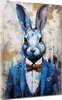 Pop Art Hase im Anzug Leinwandbild Wandbild XL Kunst Deko: Produktbild-Vorschau 1