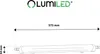 A technical drawing of an LED light fixture with dimensions indicated. Produktbild-Vorschau