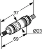 Technical drawing of a plumbing component with dimensions. Produktbild-Vorschau