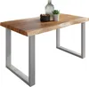 Esstisch Baumkante massiv Akazie Natur 120 x 80 U-Gestell Produktbild-Vorschau 1
