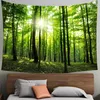 Nástenná tapiséria 200x200 cm, lesný motív, zelená, Náhľad obrázku produktu 3