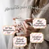 A person holding a mug, with marketing text overlays. Produktbild-Vorschau
