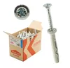 A box of screws and wall plugs, with a single screw and plug shown separately. Produktbild-Vorschau