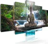 Vlies Leinwandbild - Buddha and waterfall 100x50 cm Orient Produktbild-Vorschau 2