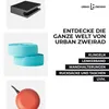 Collage of bicycle accessories with marketing text. Produktbild-Vorschau