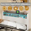 ProximaX Schlafbett 160x200 cm Weiß Samt mit LED-Lichtband, Produktbild-Vorschau 5