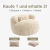 CHITA Sitzsack mit Kissen & Decke, Fleece, Sitzsack Gaming Produktbild-Vorschau 2