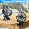 360° Mini USB Ventilator Akku Clip Fan Tischventilator mit Produktbild-Vorschau 7