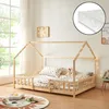 A child's bed with a house frame, decorated with fairy lights, in a bedroom setting. Náhľad obrázku produktu
