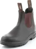 A studio shot of a single brown leather boot. Produktbild-Vorschau