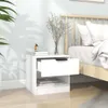 vidaXL Nočné stolíky 2 ks. Biely výrobok z dreva Náhľad obrázku produktu 4