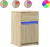 vidaXL Comodini con luci LED 2 pezzi in legno di quercia Anteprima dell’immagine prodotto 2