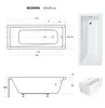 Badewanne MODERN 180x80 mit Füßen, mit Siphon und Schürze Produktbild-Vorschau 5